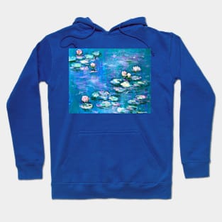 Water Lilies in Blue Hoodie